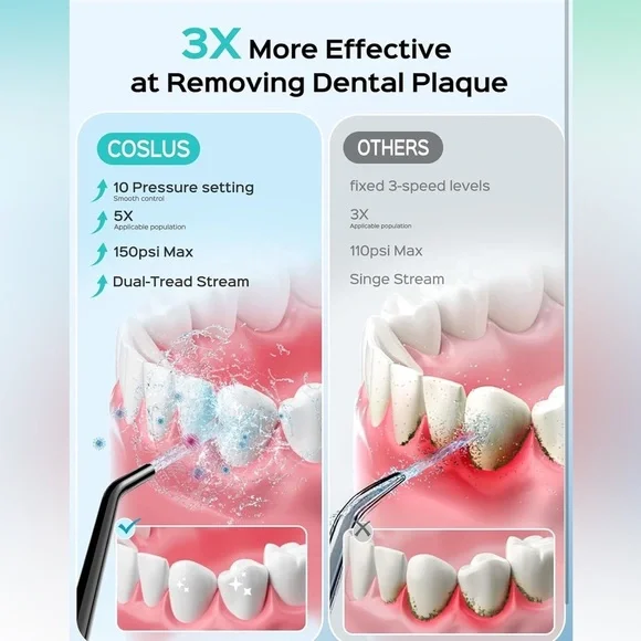 Black cordless flosser with Attachments - Picture 2 of 11